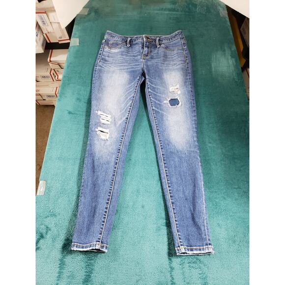 Mossimo Jeans Size 2 Womens Blue Stretch Denim Pants Ladies High Rise Jegging - Picture 2 of 11